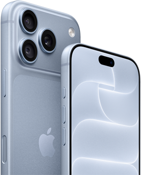 iPhone 18 Pro, color glaciar, vistas frontal y posterior para mostrar el Ceramic Shield, sistema de tres cámaras