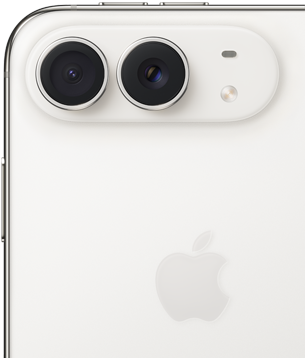 Parte posterior tiene el logo de Apple, dos cámaras y flash