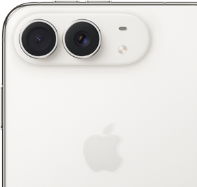 Parte posterior tiene el logo de Apple, dos cámaras y flash