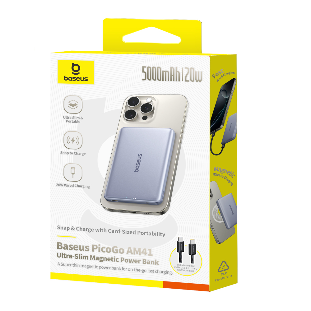Bateria Baseus PicoGo AM41 5000mAh 20W Gris                           