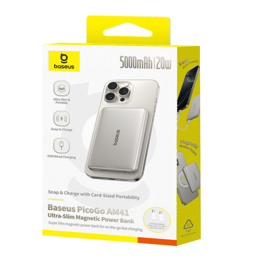 Bateria Baseus PicoGo AM41 5,000 mAh 20W Titanio                      