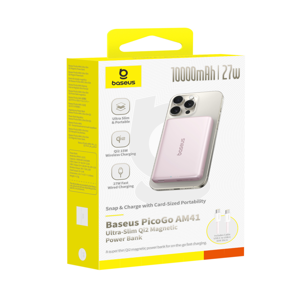 Bateria Baseus PicoGo AM41 10,000 mAh 27W Rosa                        