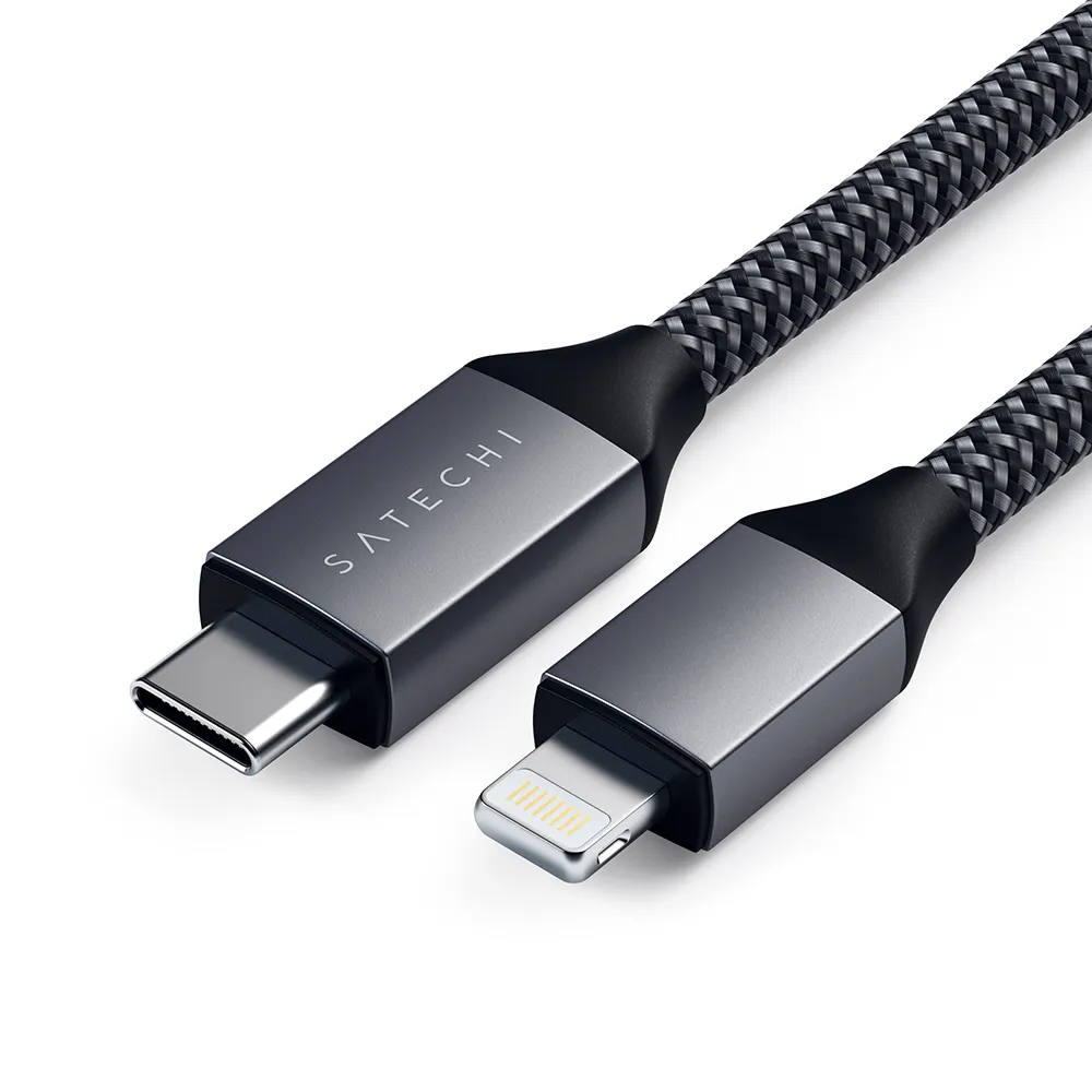 cable satechi st tcl18m lightning a usb c 1 8 m gris | iReNew