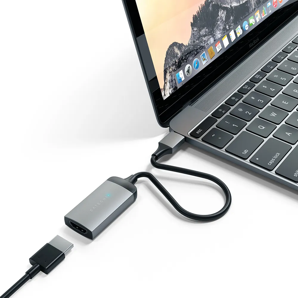 adaptador satechi st tc4kham usb c a hdmi 4k gris | iReNew