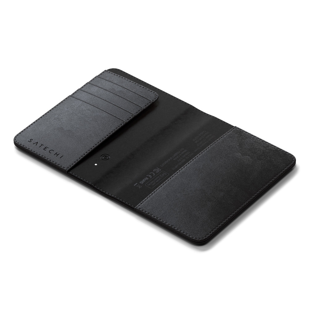 Funda Porta Pasaporte Satechi Cuero Vegano Apple Find My Negro        