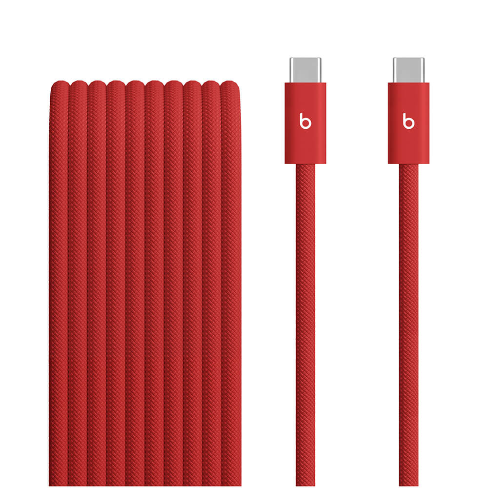 Cable Beats MHX94LL/A USB-C a USB-C (3m) 240w Trenzado Rojo Fugaz     