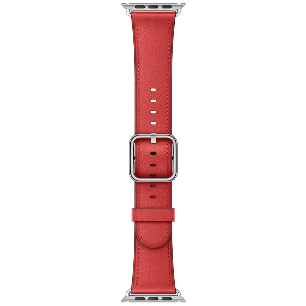 Correa Apple Para Caja De 46-45-44 mm Hebilla Clasica Rojo            