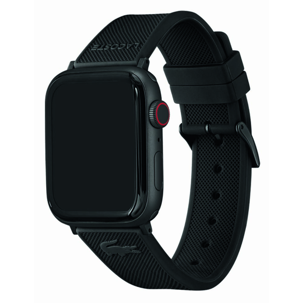Correa Lacoste 2050009 Apple Watch 46-45-44mm Silicon Negro           