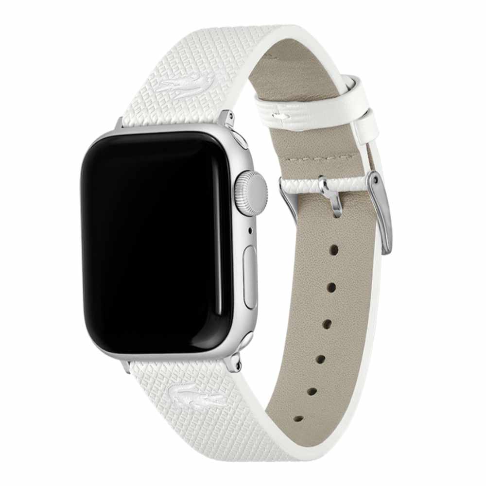 Correa Lacoste 2050025 Apple Watch 42-41-40 mm Piel Blanco            