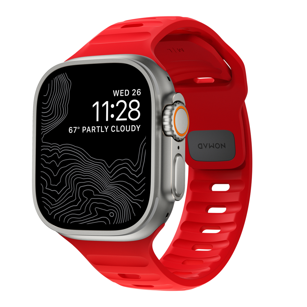 correa nomad sport apple watch 49-46-45-44mm ultra rojo               