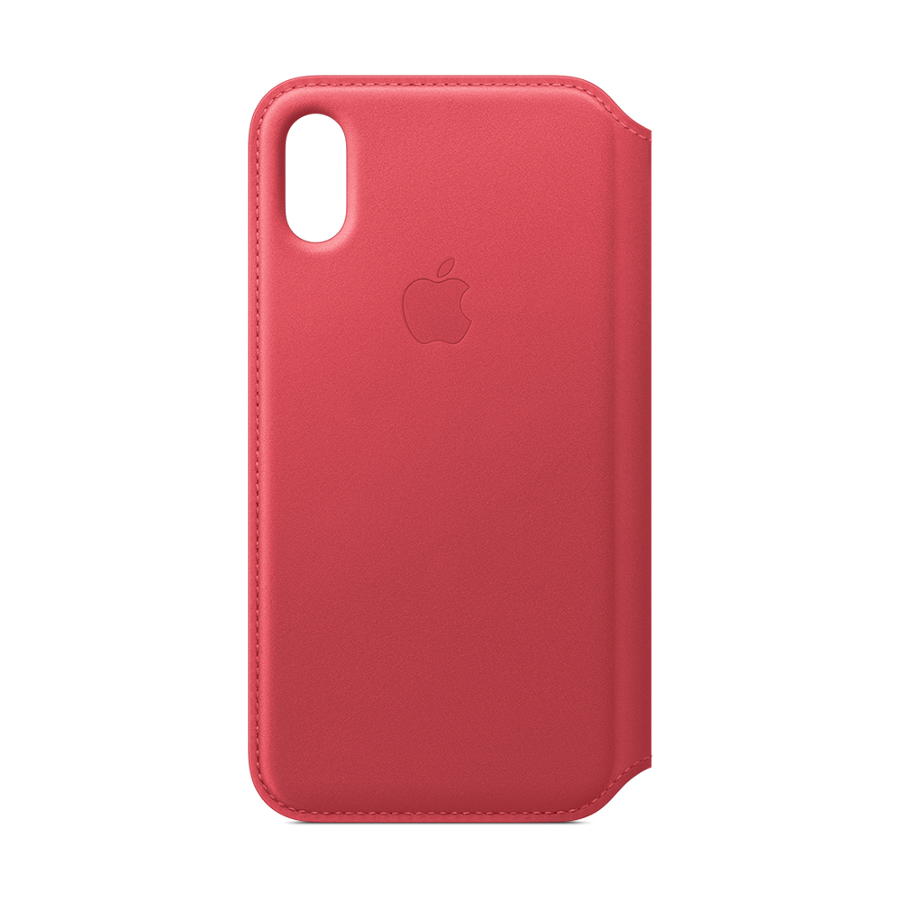 Funda Apple iPhone XS Max Piel Folio Rosa Peonia                      