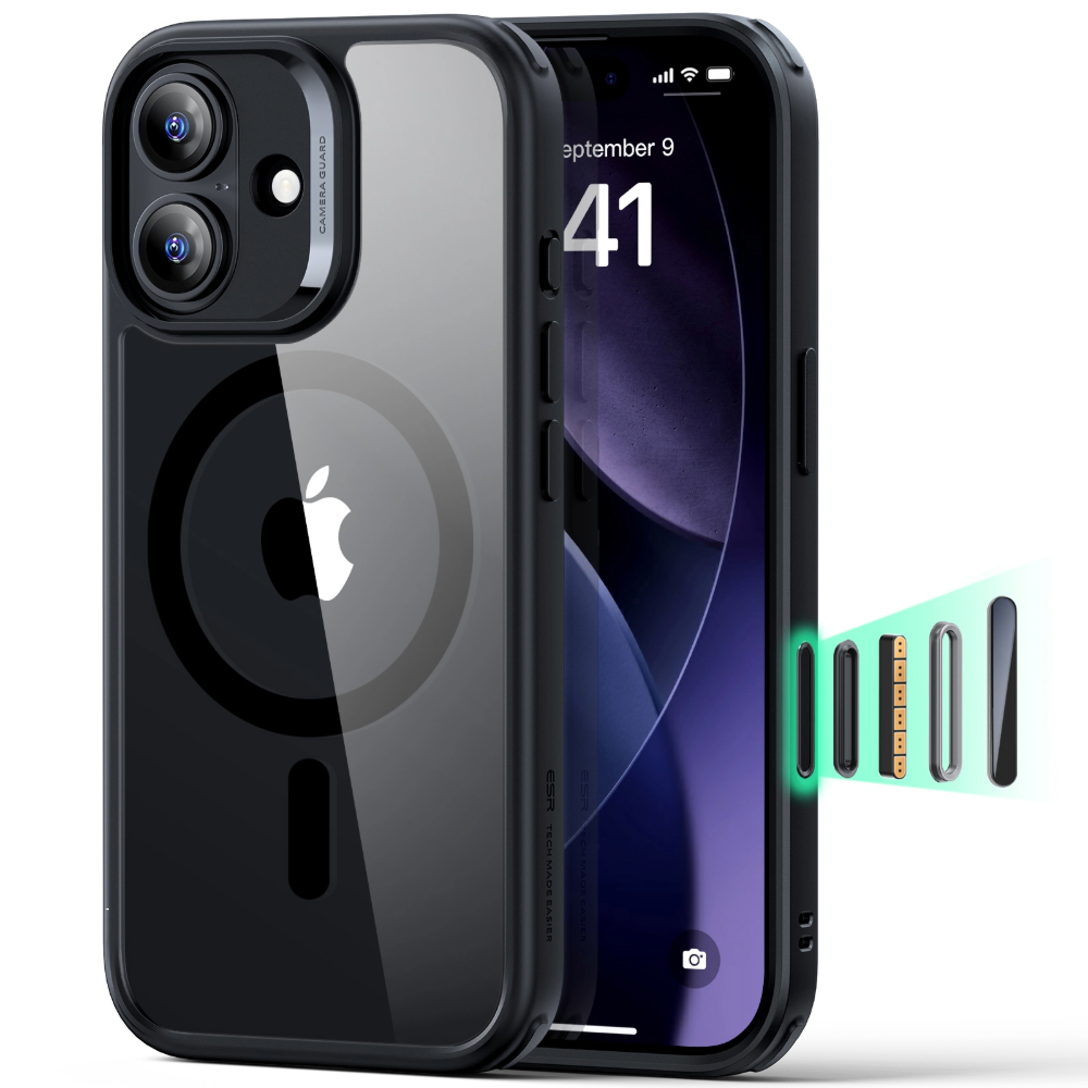 Funda ESR Classic Hybrid iPhone 17 MagSafe Negra Transparente         