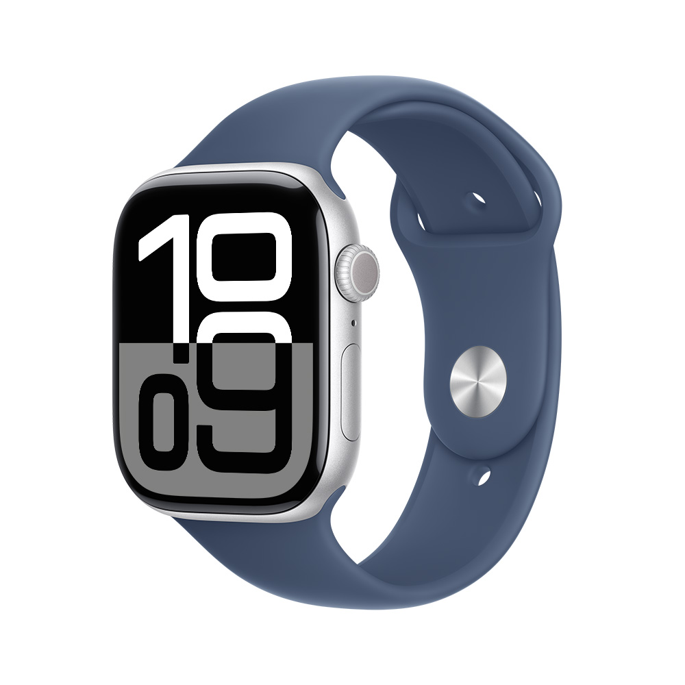 Apple Watch MWWM3AM/A S10 GPS 46mm Aluminio Plata Dep Azul Demin M/L  