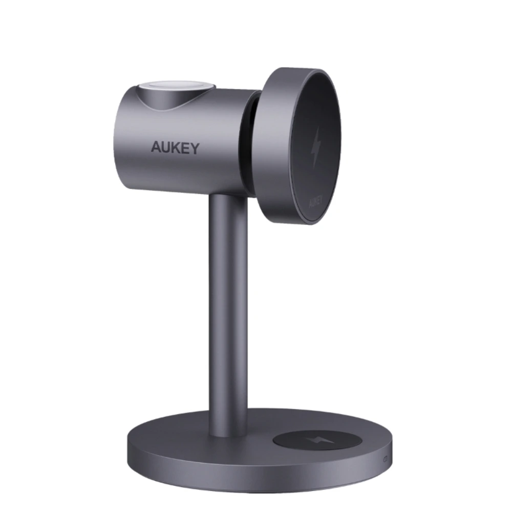 Comprar base de carga aukey mc 311 magsafe qi2 3 en 1 gris | MacStore Online