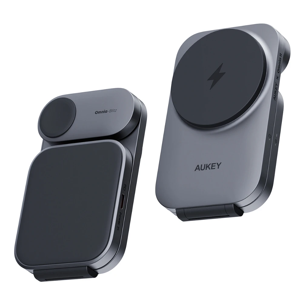 Comprar base de carga aukey mc 312 magsafe plegable qi2 3 en 1 gris | MacStore Online