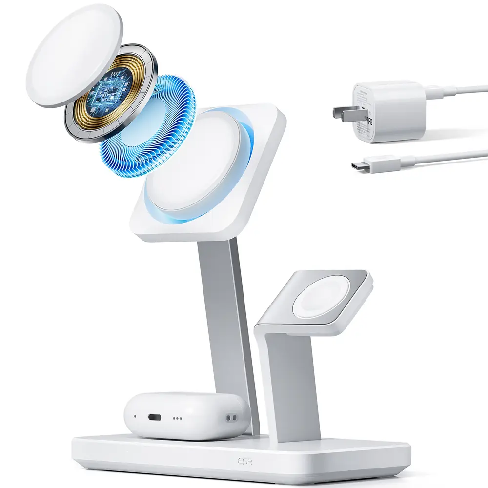Comprar base de carga esr magsafe 3 en 1 con enfriador 25w blanco | MacStore Online