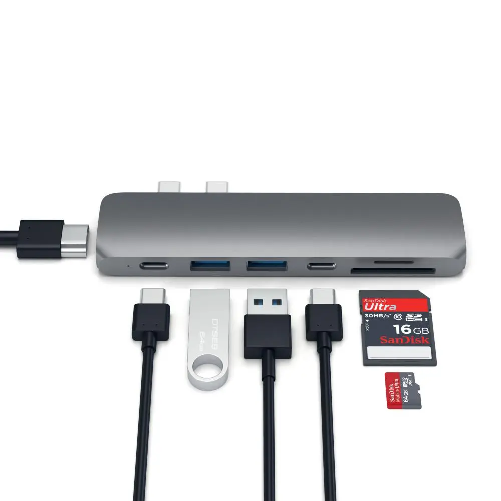 Comprar adaptador satechi st cmbpm usb c 5 en 1 gris | MacStore Online