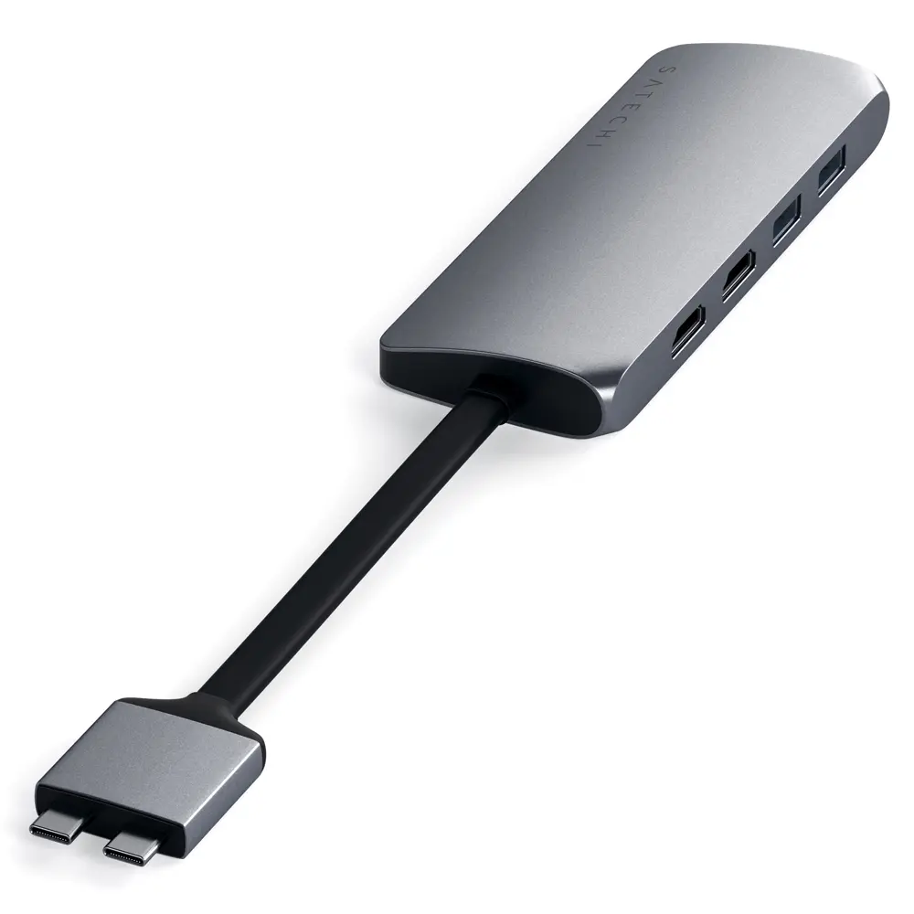 Comprar adaptador satechi st tcdmmam usb c 4 en 1 doble gris | MacStore Online