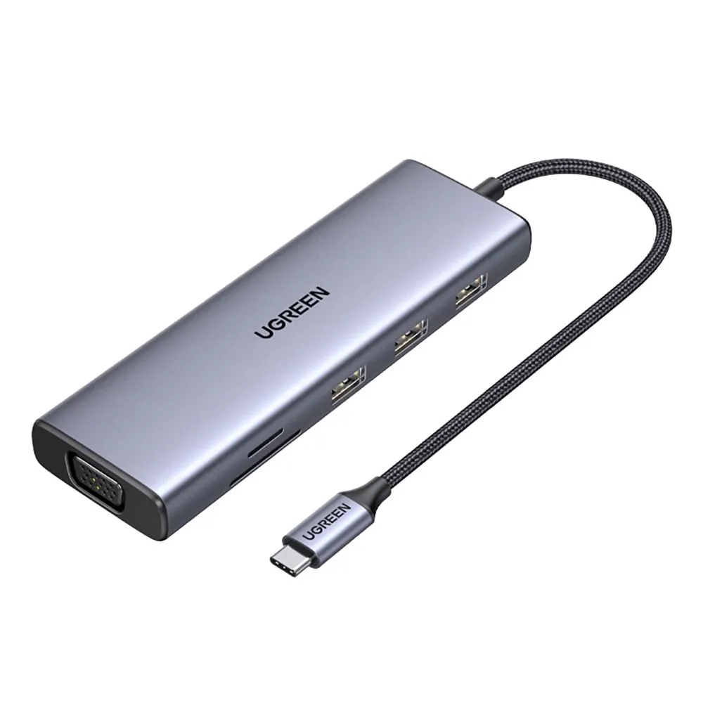 Comprar adaptador ugreen 15600 9 en 1 usb c a 3usb 3 0 hdmi vga rj45 sd tf pd | MacStore Online