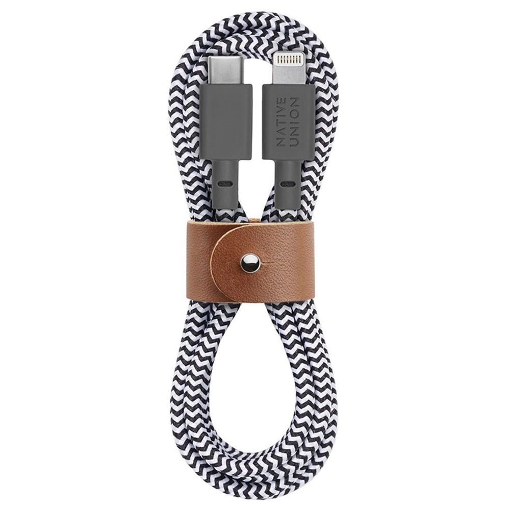 Cable Native Union BELT-KV-CL-ZEB-2 Lightning a USB-C 1.2 m Negro/Blan