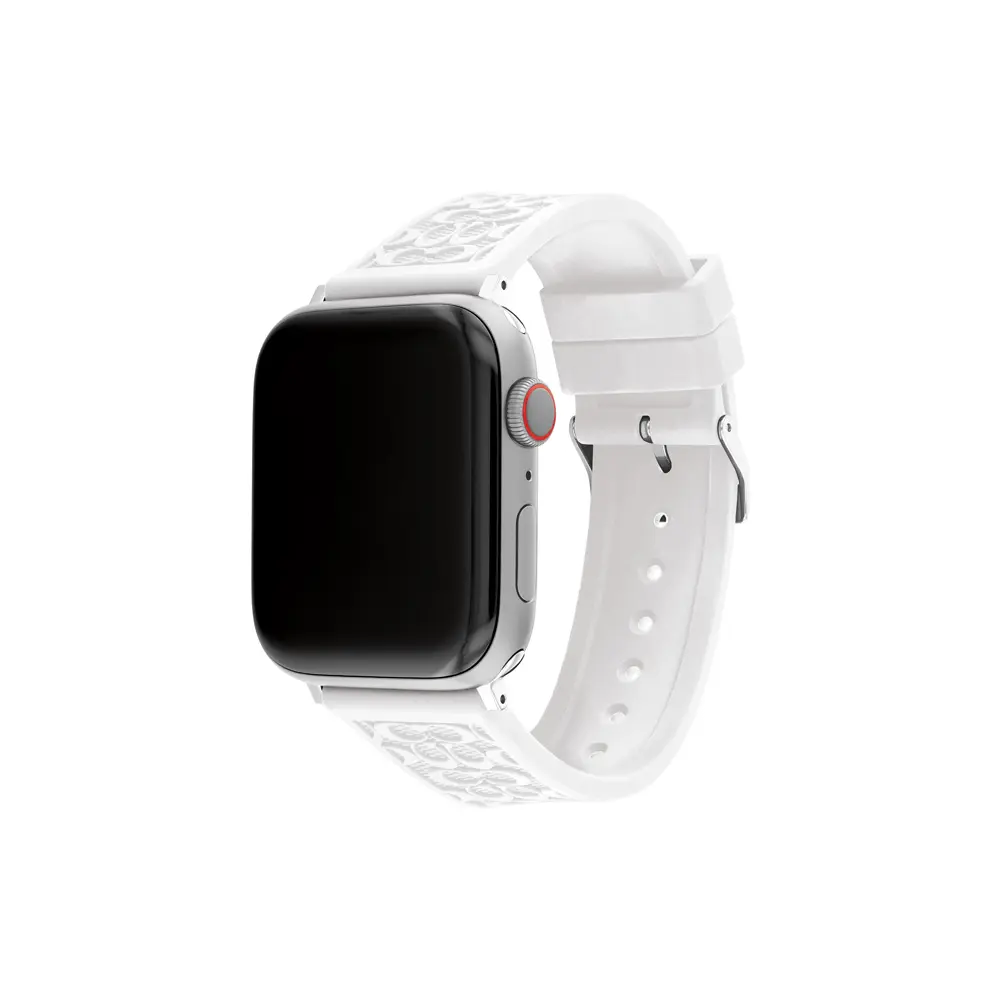 Comprar correa coach 14700080 apple watch 46 45 44mm silicon blanco | MacStore Online