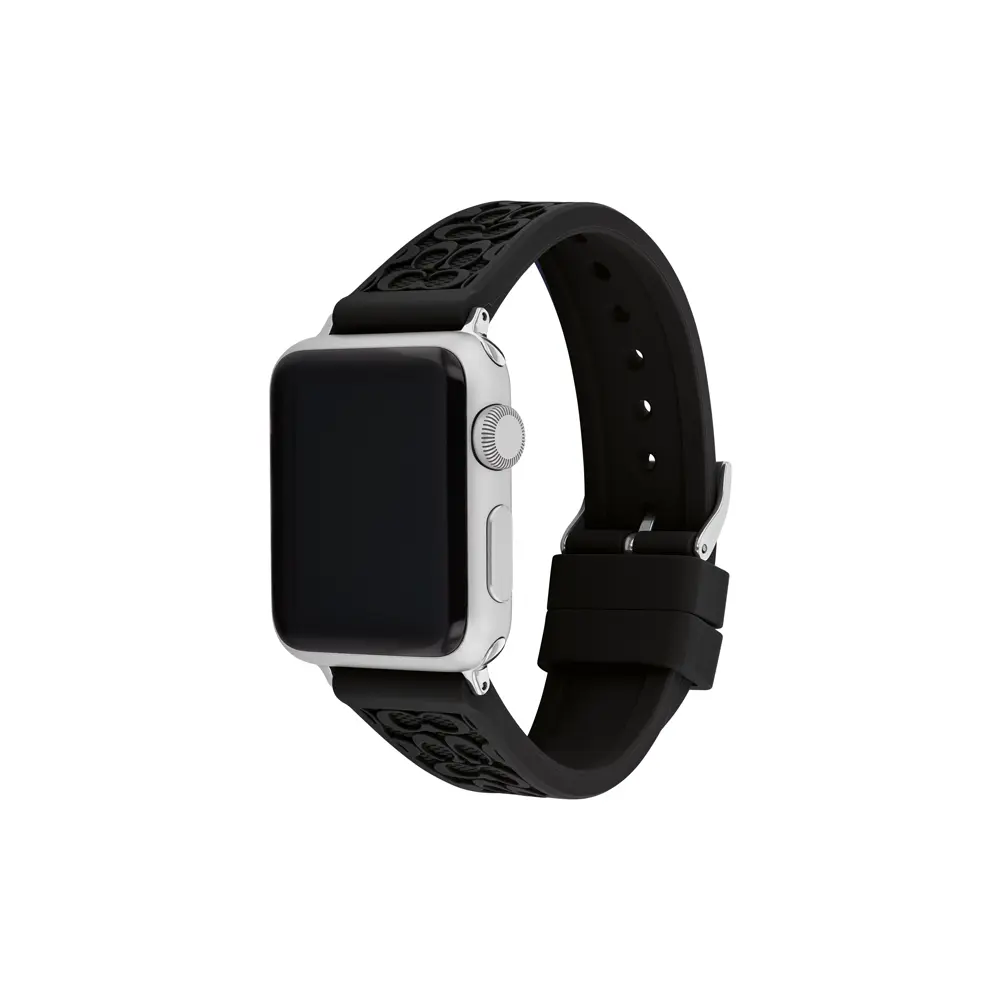 Comprar correa coach 14700052 apple watch 42 41 40 mm silicon negro | MacStore Online
