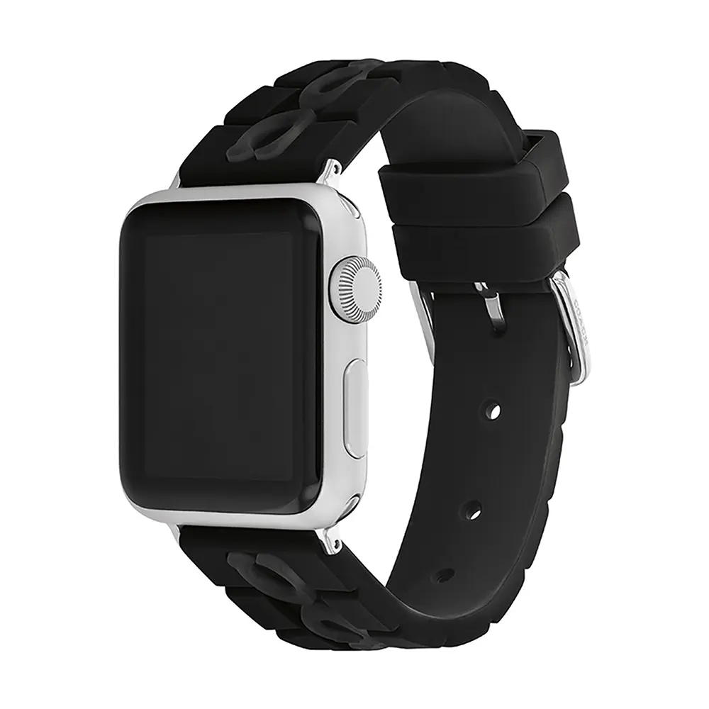 Comprar correa coach 14700220 apple watch 42 41 40 mm silicon negro | MacStore Online