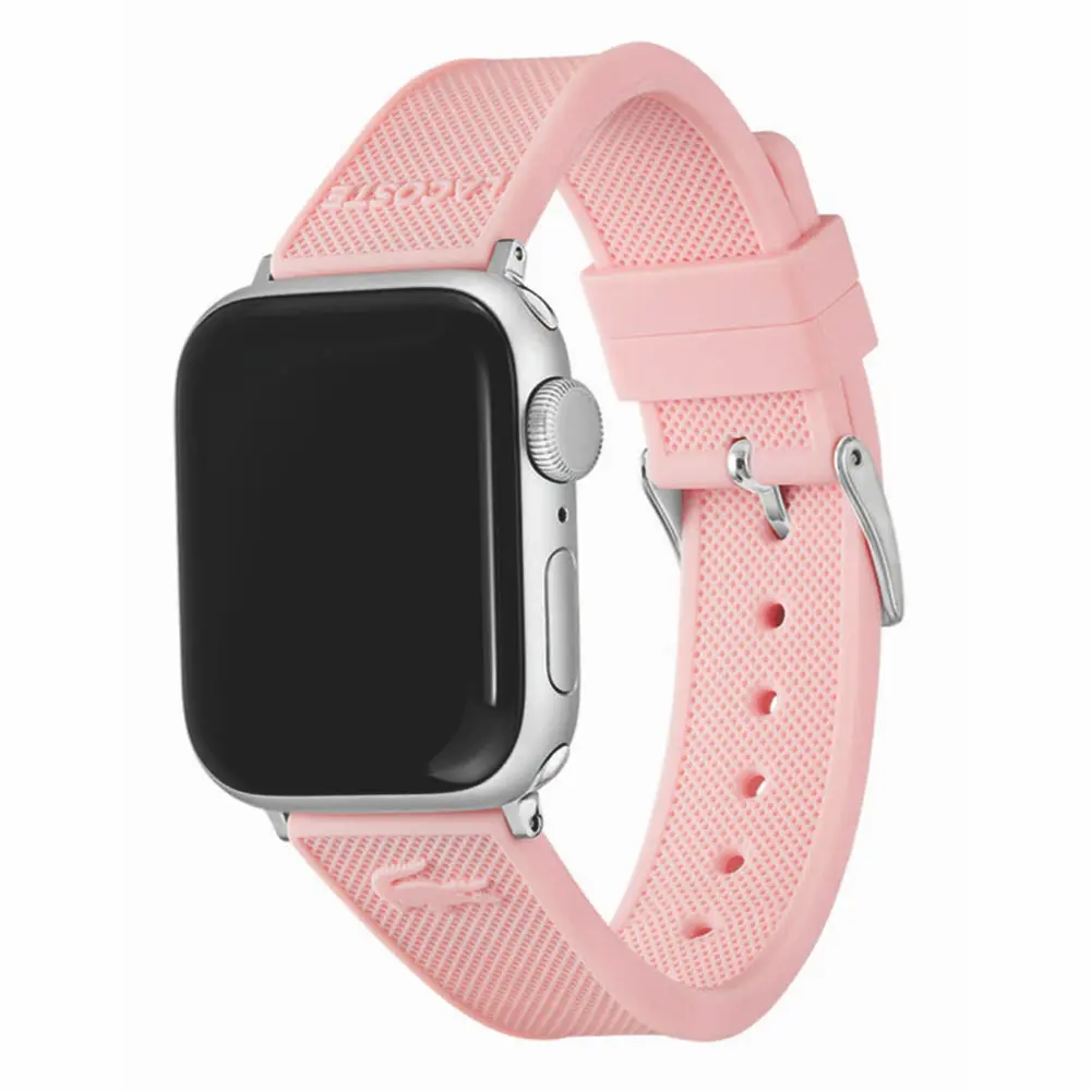 Comprar correa lacoste 2050007 apple watch 42 41 40 mm silicon rosa | MacStore Online