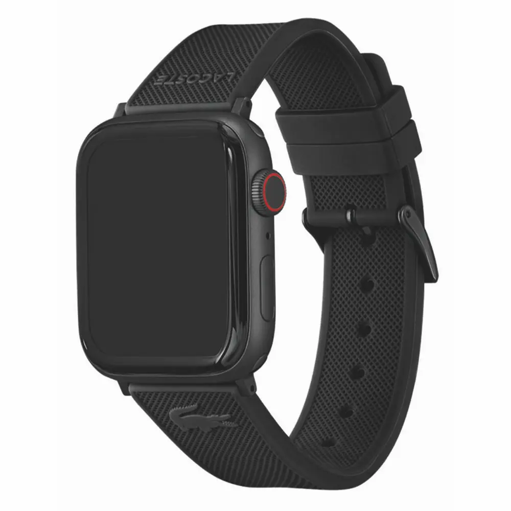 Comprar correa lacoste 2050009 apple watch 46 45 44mm silicon negro | MacStore Online