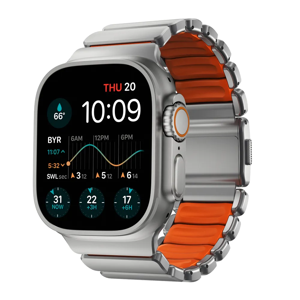 Comprar correa nomad stratos apple watch 49 46 45mm titanium natural naranja | MacStore Online