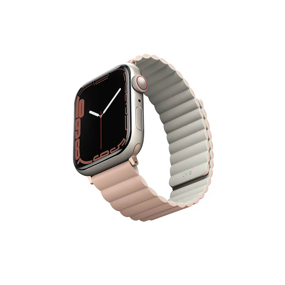 Comprar correa uniq revix apple watch 42 41 40 mm magnetica rosa beige | MacStore Online