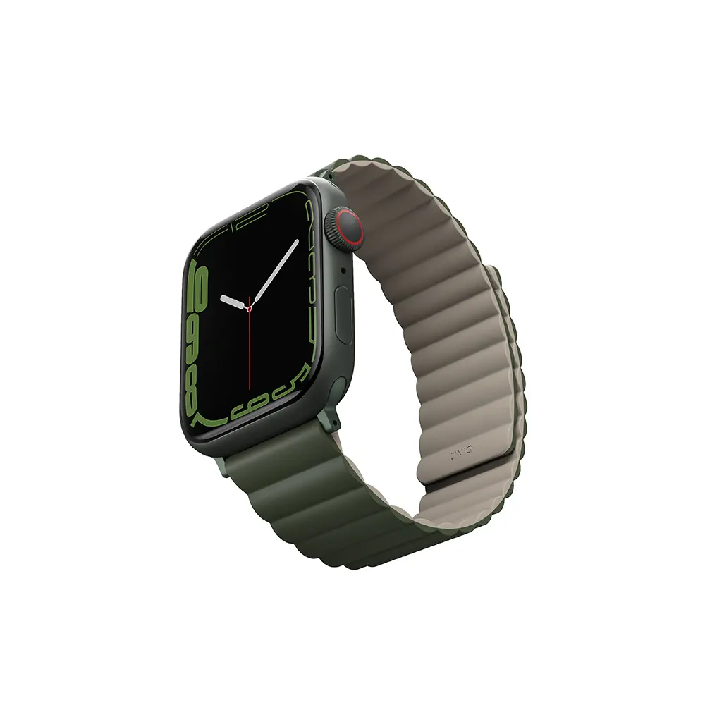 Comprar correa uniq revix apple watch 49 46 45 44mm magnetica verde gris | MacStore Online