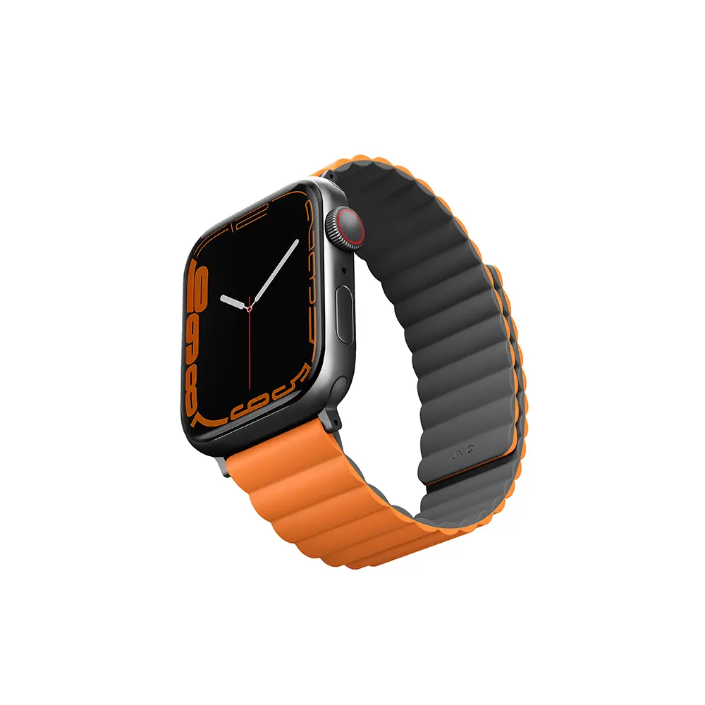 Comprar correa uniq revix apple watch 42 44 45 49 mm magnetica gris naranja | MacStore Online