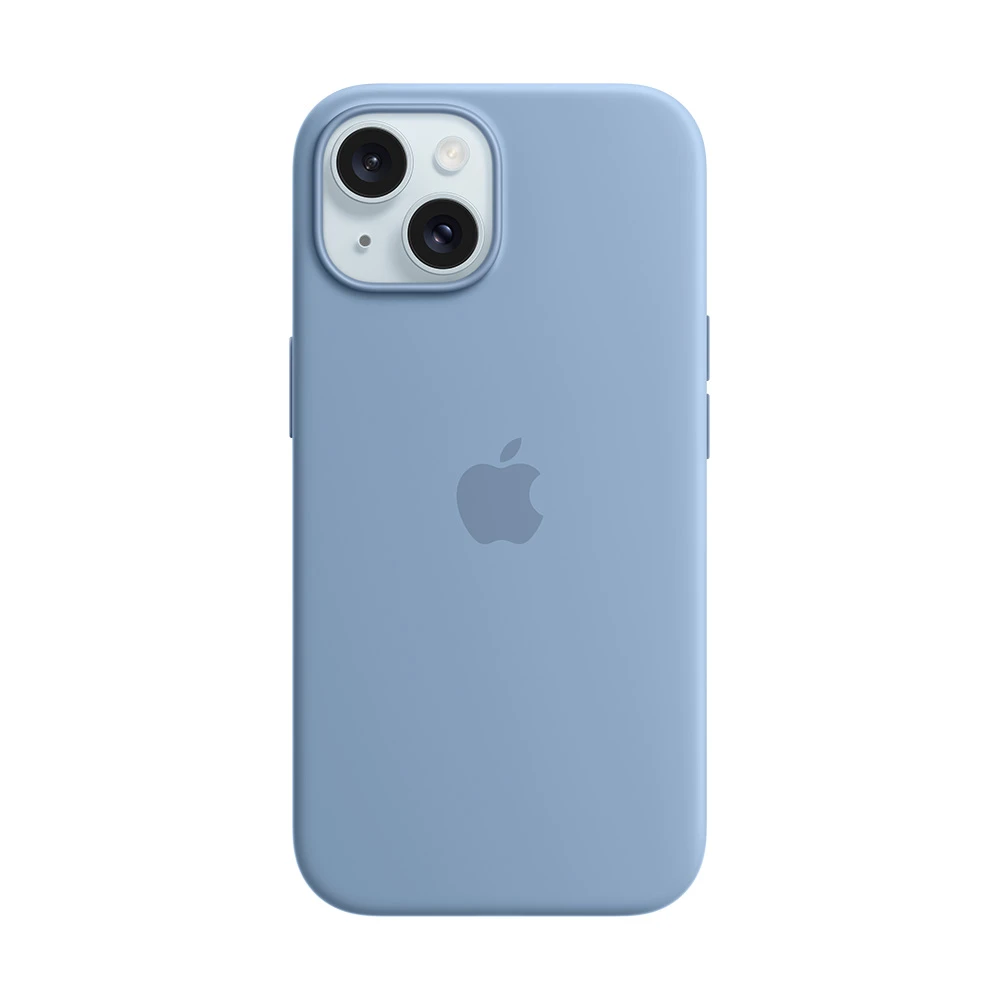 Comprar funda apple iphone 15 plus magsafe silicon azul invierno | MacStore Online