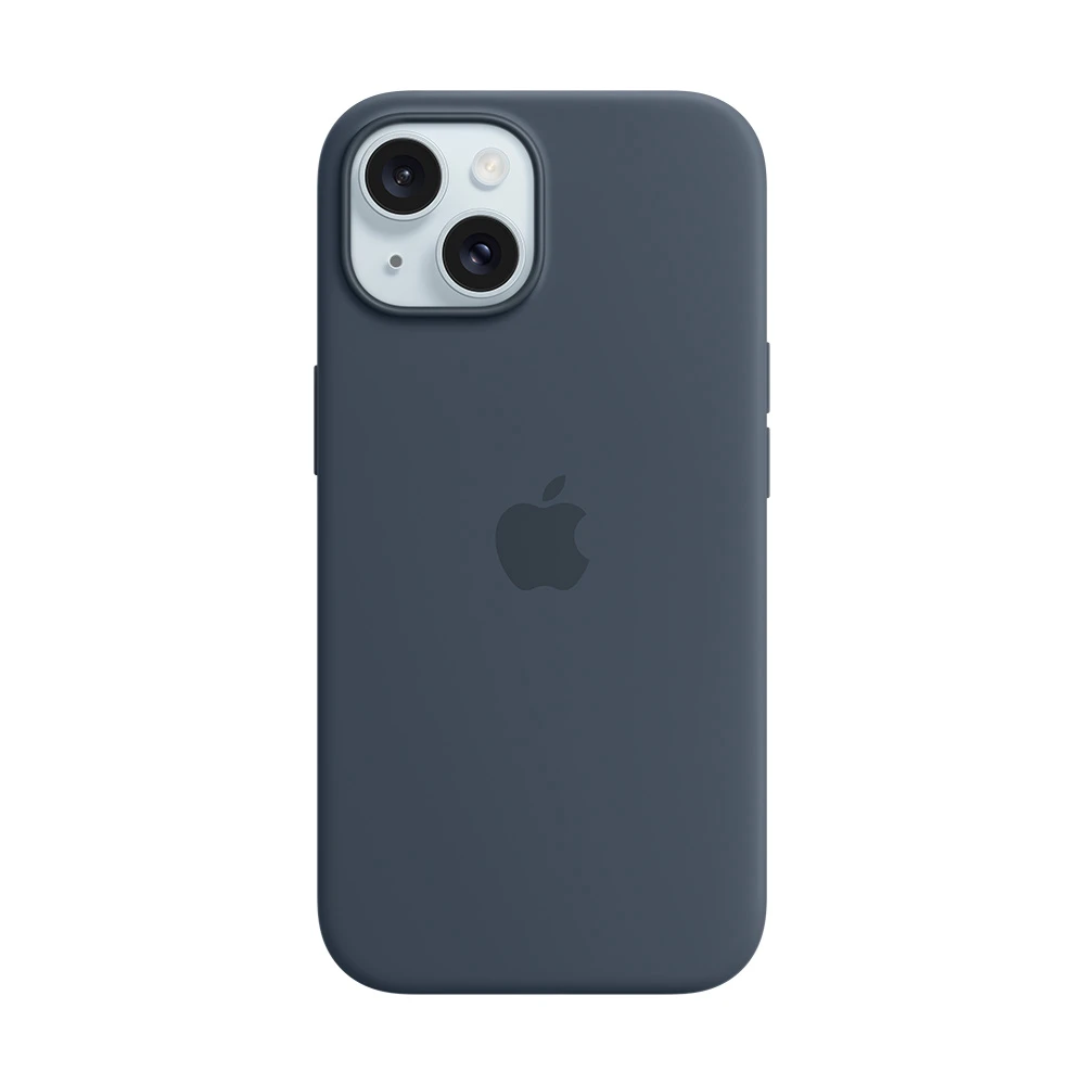 Comprar funda apple iphone 15 plus magsafe silicon azul tormenta | MacStore Online