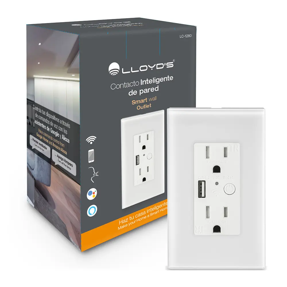 Comprar placa de pared lloyds 2 plugs y 1 puerto usb | MacStore Online