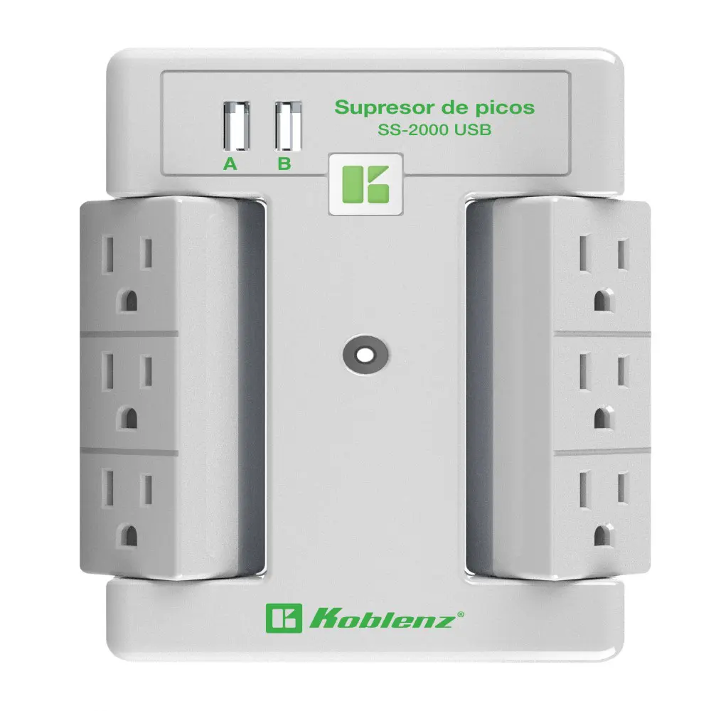 Comprar supresor de picos koblenz ss 2000 6 contactos 2 usb | MacStore Online